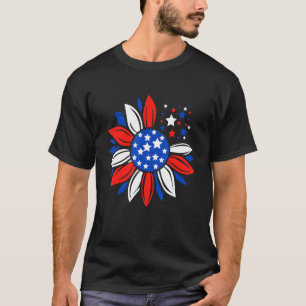 Patriotic Sunflower Labour Day God Bless American T-Shirt