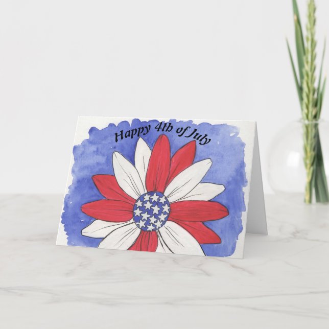 Patriotic Sunflower Note Card (Front)