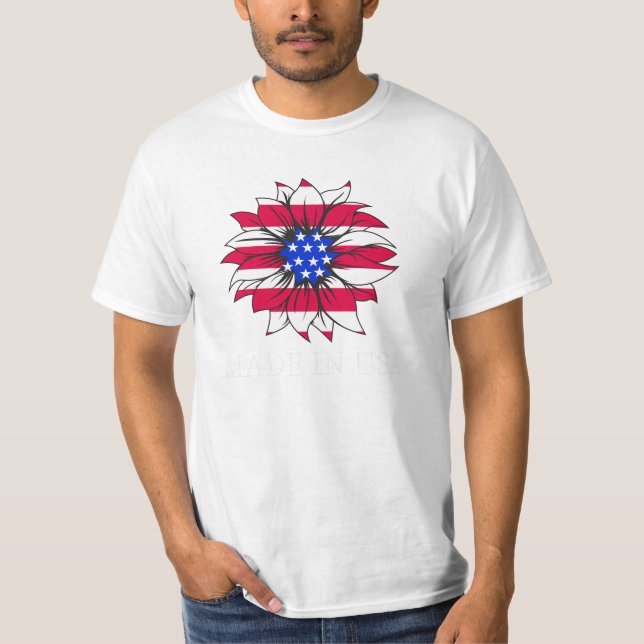 Patriotic Sunflower SVG PNG PDF, USA Sunflower  T-Shirt (Front)
