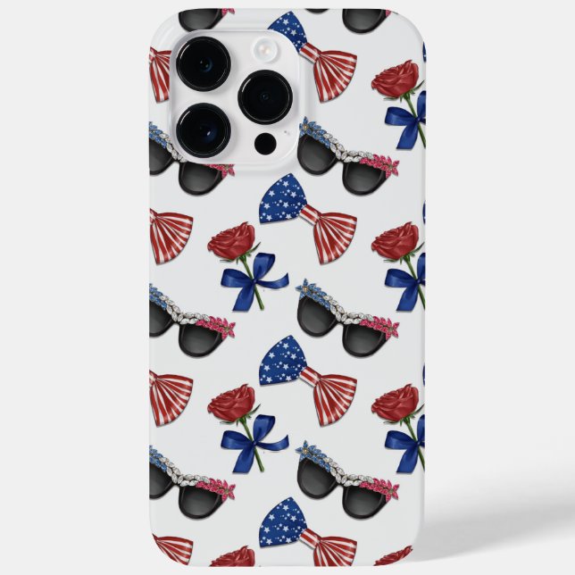 PATRIOTIC SUNGLASSES ROSES BOW TIES Case-Mate iPhone CASE (Back)