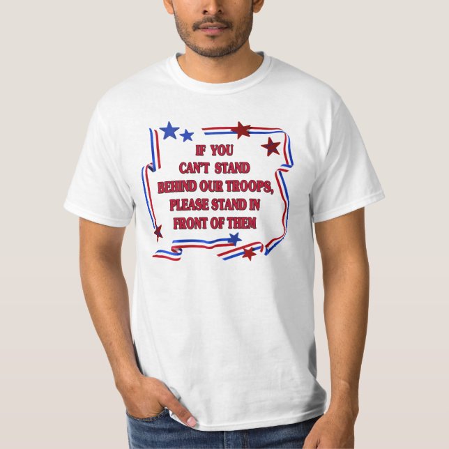 Patriotic Support our Troops T-Shirt (Front)
