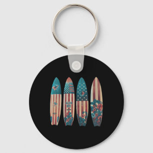 Patriotic Surfboards Surfing Surfboarder Surfer 4t Key Ring