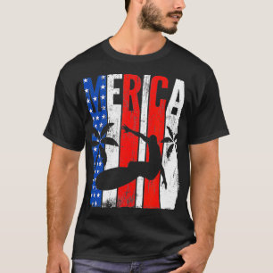 Patriotic Surfer American Flag Surfboard 4th Of Ju T-Shirt