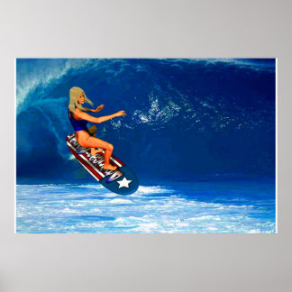 Patriotic Surfer Girl 2 Poster