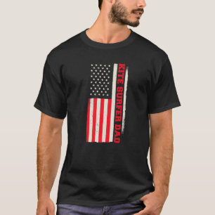 Patriotic Surfing Kitesurfing Kiteboarding Kite Su T-Shirt