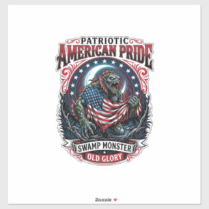 Patriotic Swamp Monster Old Glory Horror Monster P
