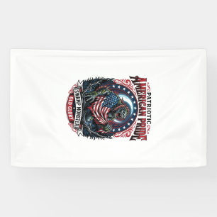 Patriotic Swamp Monster Old Glory Horror Monster P Banner