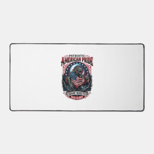 Patriotic Swamp Monster Old Glory Horror Monster P Desk Mat