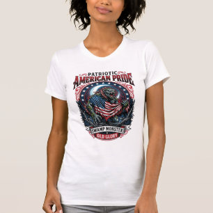 Patriotic Swamp Monster Old Glory Horror Monster P T-Shirt