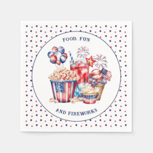 Patriotic Sweets & Fireworks 4th of July Party  Napkin