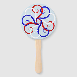 Patriotic Swirl Flower Hand Fan