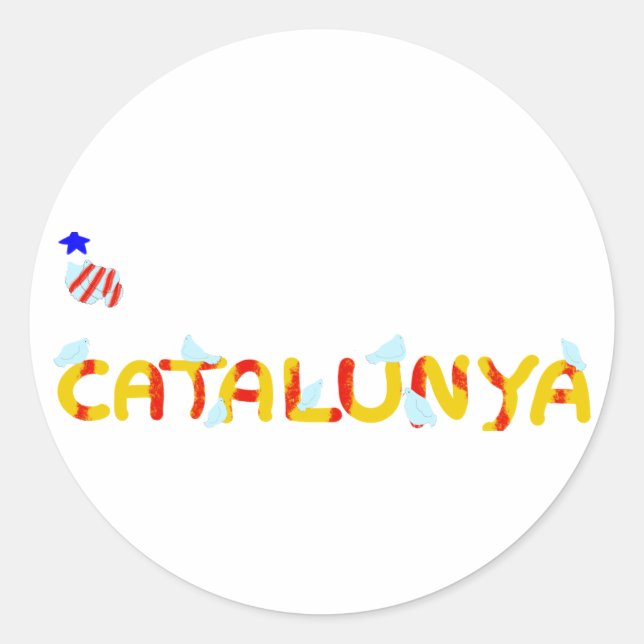 Patriotic Symbol, Catalonia freedom , Catalunya Classic Round Sticker (Front)