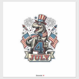 Patriotic T-Rex 4th of July Vintage Shirt Design_1