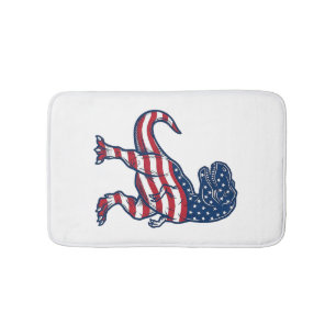 Patriotic T-Rex American Flag Dinosaur Design_1 Bath Mat