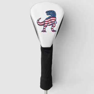 Patriotic T-Rex American Flag Dinosaur Design_1 Golf Head Cover