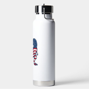 Patriotic T-Rex American Flag Dinosaur Design_1 Water Bottle