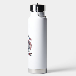 Patriotic T-Rex Amerisaurus Rex White Shirt Design Water Bottle