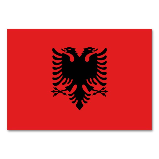 Patriotic table card with Flag of Albania (Front)