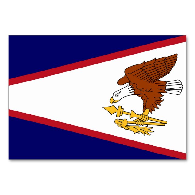 Patriotic table card with Flag of American Samoa (Front)