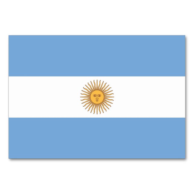 Patriotic table card with Flag of Argentina (Back)