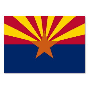 Patriotic table card with Flag of Arizona