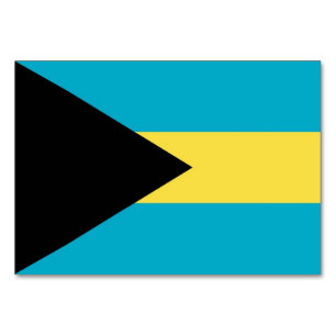 Patriotic table card with Flag of Bahamas