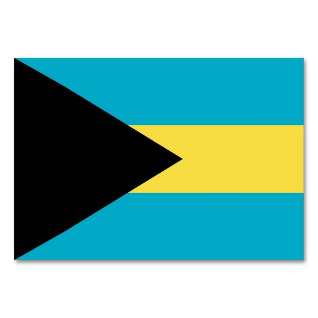 Patriotic table card with Flag of Bahamas (Back)
