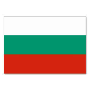 Patriotic table card with Flag of Bulgaria