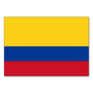Patriotic table card with Flag of Colombia