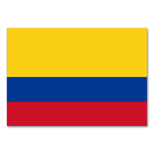 Patriotic table card with Flag of Colombia (Back)