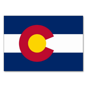 Patriotic table card with Flag of Colorado
