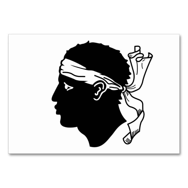 Patriotic table card with Flag of Corsica (Front)