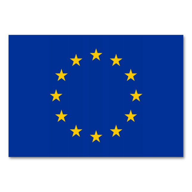 Patriotic table card with Flag of European Union (Back)