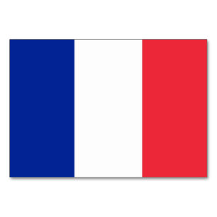 Patriotic table card with Flag of France