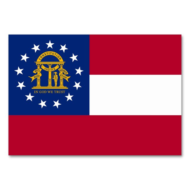 Patriotic table card with Flag of Georgia (Front)