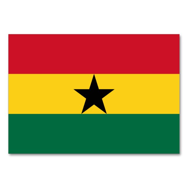 Patriotic table card with Flag of Ghana (Back)