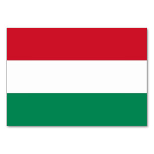 Patriotic table card with Flag of Hungary