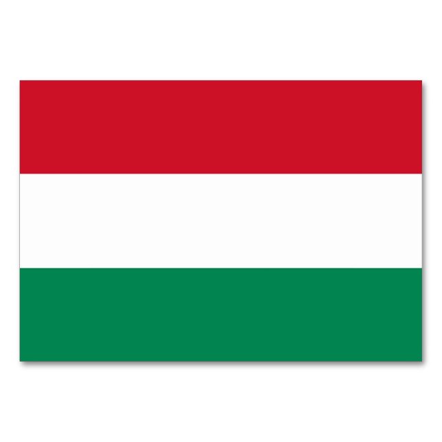 Patriotic table card with Flag of Hungary (Back)