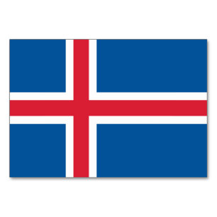 Patriotic table card with Flag of Iceland