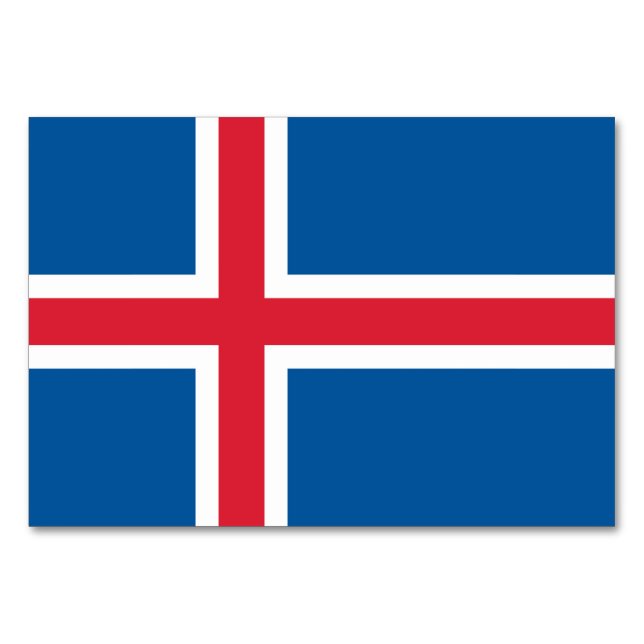 Patriotic table card with Flag of Iceland (Back)