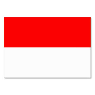 Patriotic table card with Flag of Indonesia