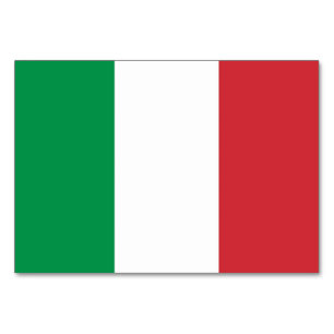 Patriotic table card with Flag of Italy