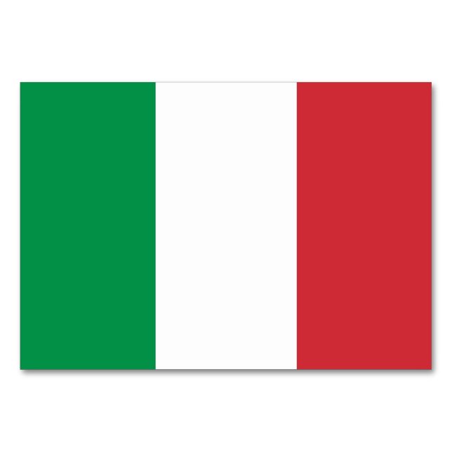 Patriotic table card with Flag of Italy (Back)