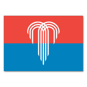 Patriotic table card with Flag of Kansas City