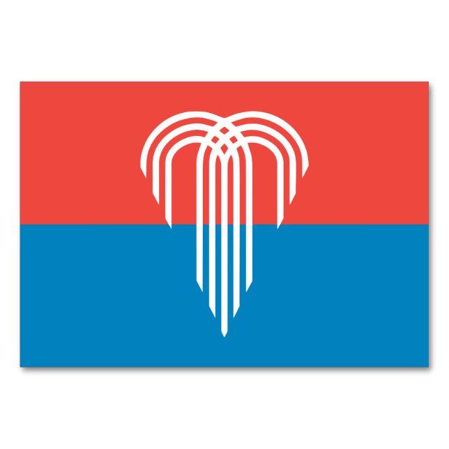 Patriotic table card with Flag of Kansas City (Front)