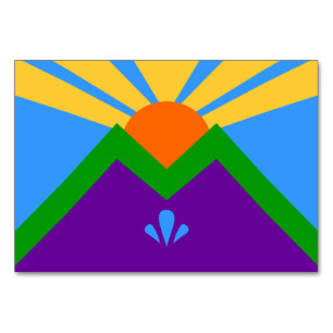 Patriotic table card with Flag of Manitou Springs