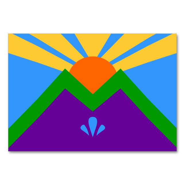 Patriotic table card with Flag of Manitou Springs (Front)