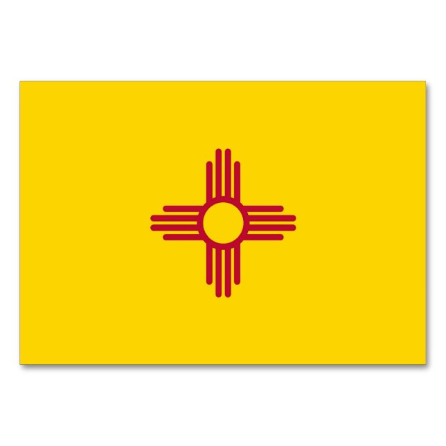Patriotic table card with Flag of New Mexico (Front)