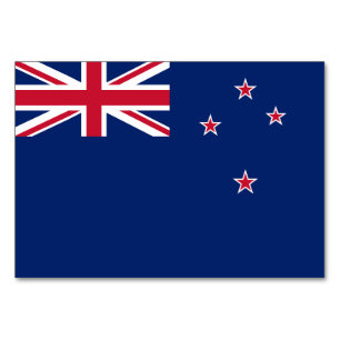 Patriotic table card with Flag of New Zealand