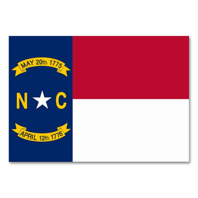 Patriotic table card with Flag of North Carolina (Back)